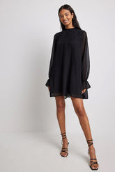 Mini-robe plissée noire